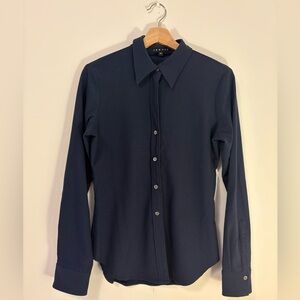 Theory Navy Button Down Shirt